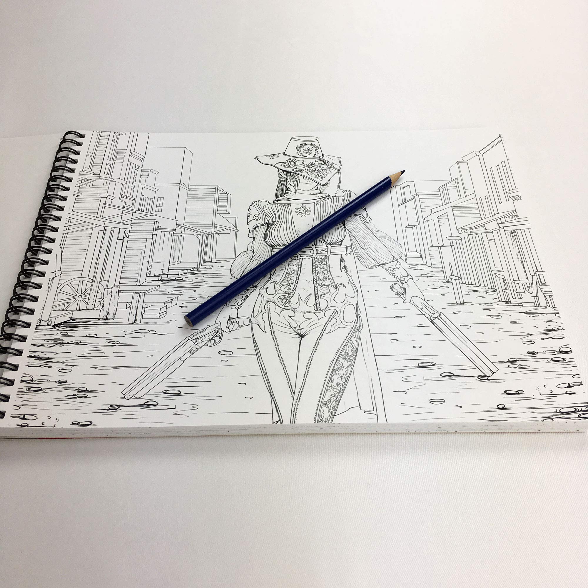 America Adult Coloring Book - 50 Hand Drawn American Designs Printed on Artist Paper, Thick Covers, Top Spiral Bound, Perforated Pages, and Blotter Page by USA Flag Co. - Image 4