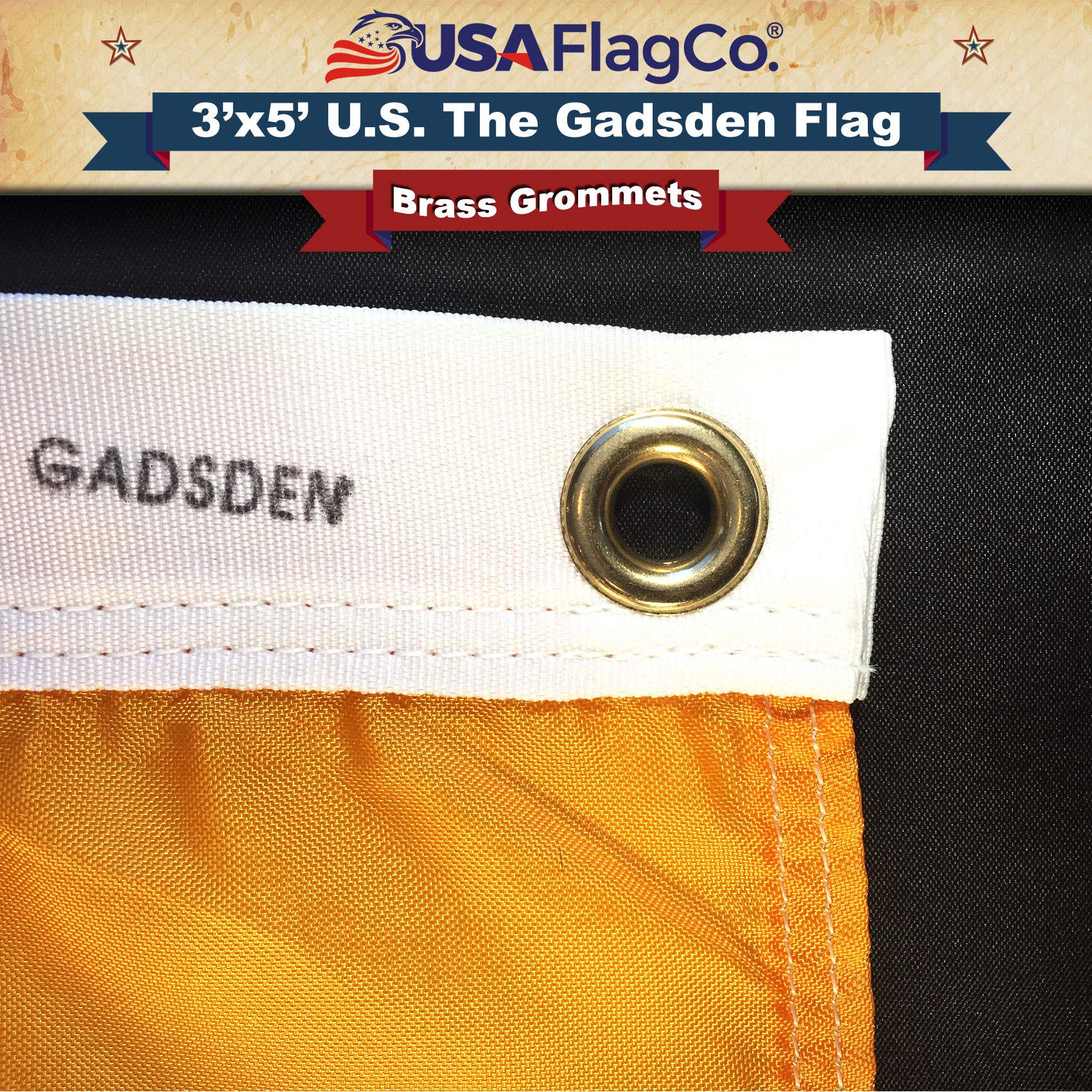 Gadsden Flag (Don't Tread On Me) by USA Flag Co. is 100% American Made: The BEST 3x5 Outdoor US Flags, Made in the USA (3 x 5 foot) - Image 8