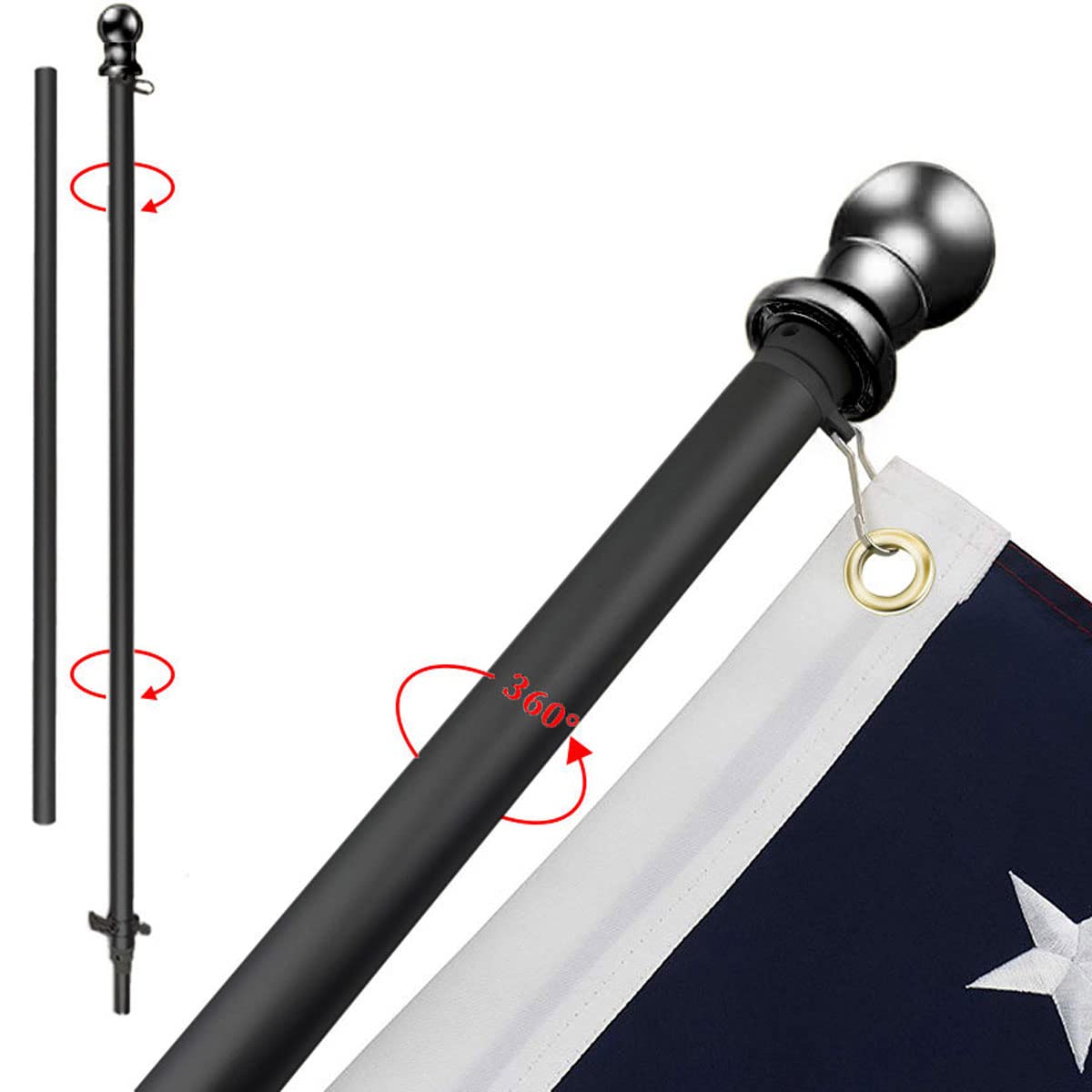 PATRIOT™ Flag Pole and TITAN™ Bracket Kit - Black - Image 3