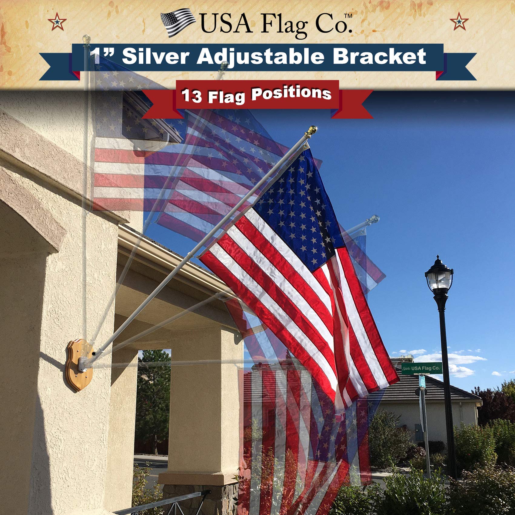 Patriot™ Flag Pole and Freedom™ Bracket Kit - Brushed Aluminum - Image 9