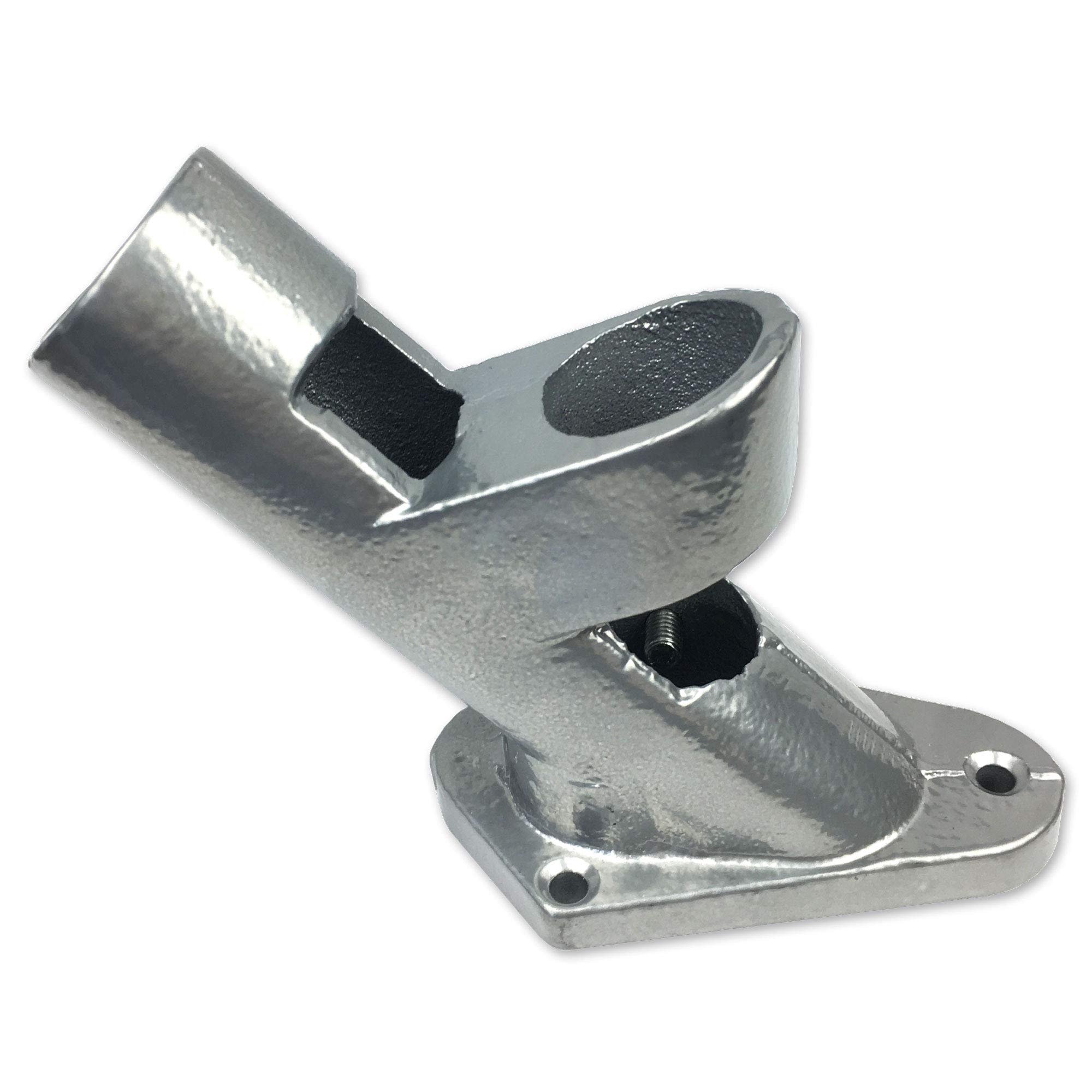 USA Flag Co. Rogue Cast-Iron Flag Pole Bracket - Ultra Heavy Duty 1-inch Mount for American Flag Flagpoles | 2-Way Angle Holder (Silver) - Image 4
