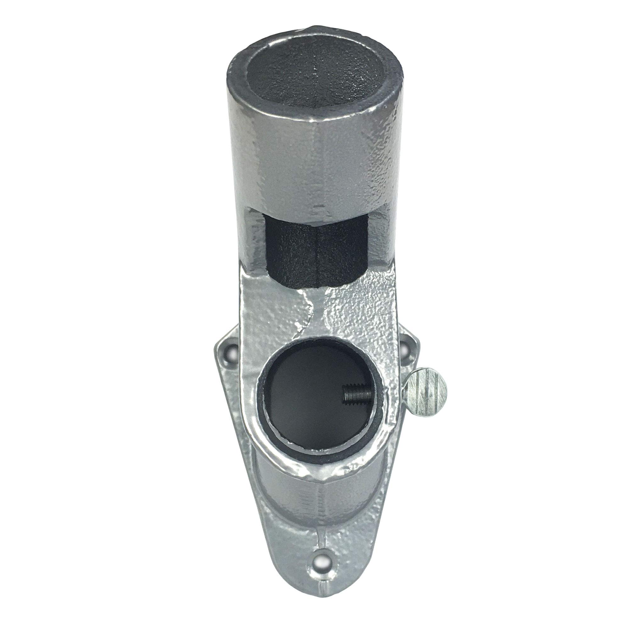 USA Flag Co. Rogue Cast-Iron Flag Pole Bracket - Ultra Heavy Duty 1-inch Mount for American Flag Flagpoles | 2-Way Angle Holder (Silver) - Image 5