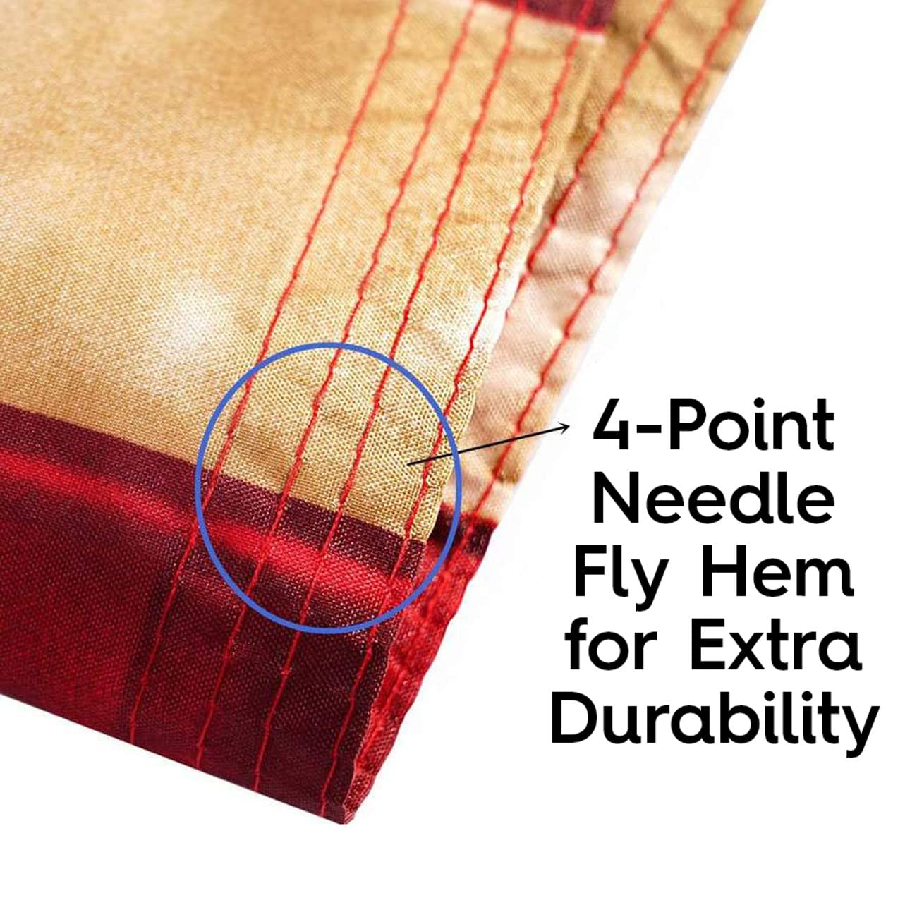 USA Flag Co. Tea Stained American Flag 3x5 foot | Heavy Duty Polyester, Embroidered Stars, Sewn Stripes, Brass Grommets (Heritage Tea Stained) - Image 5