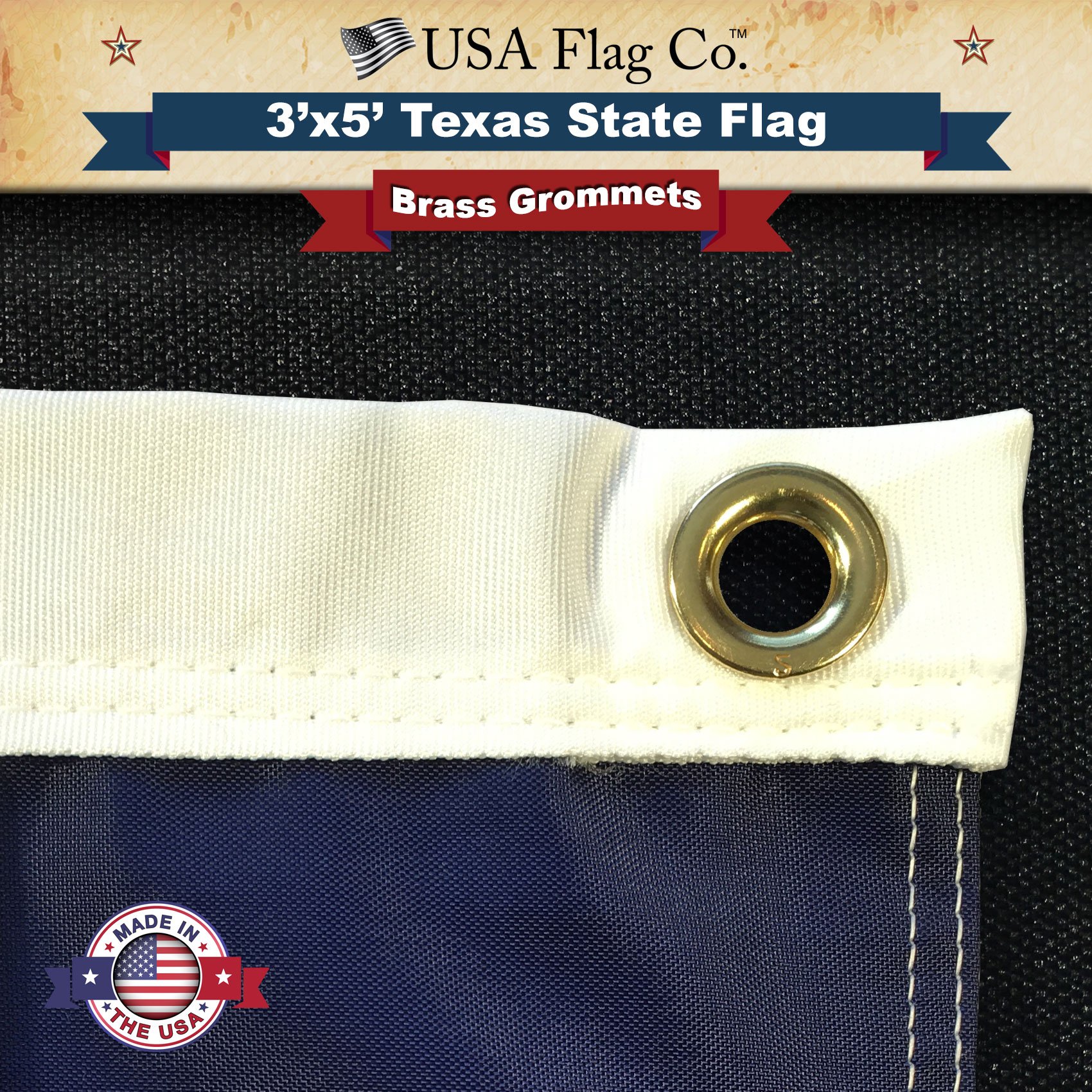USA Flag Co. Texas Flag 3x5 Foot 100% American Made: The Best Texas State Flag Made in the United States of America - Image 5
