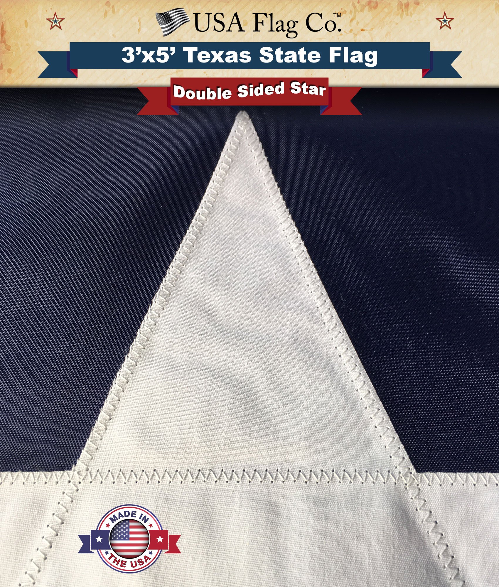 USA Flag Co. Texas Flag 3x5 Foot 100% American Made: The Best Texas State Flag Made in the United States of America - Image 8