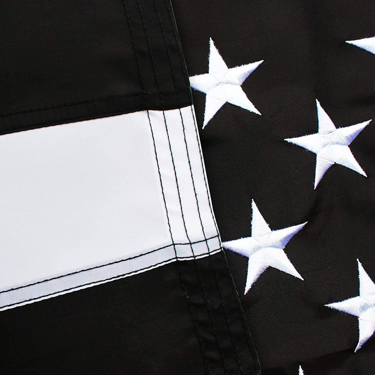 USA Flag Co. Thin Blue Line Flag 3x5 foot | Heavy Duty Polyester, Embroidered Stars, Sewn Stripes, Brass Grommets - Image 5