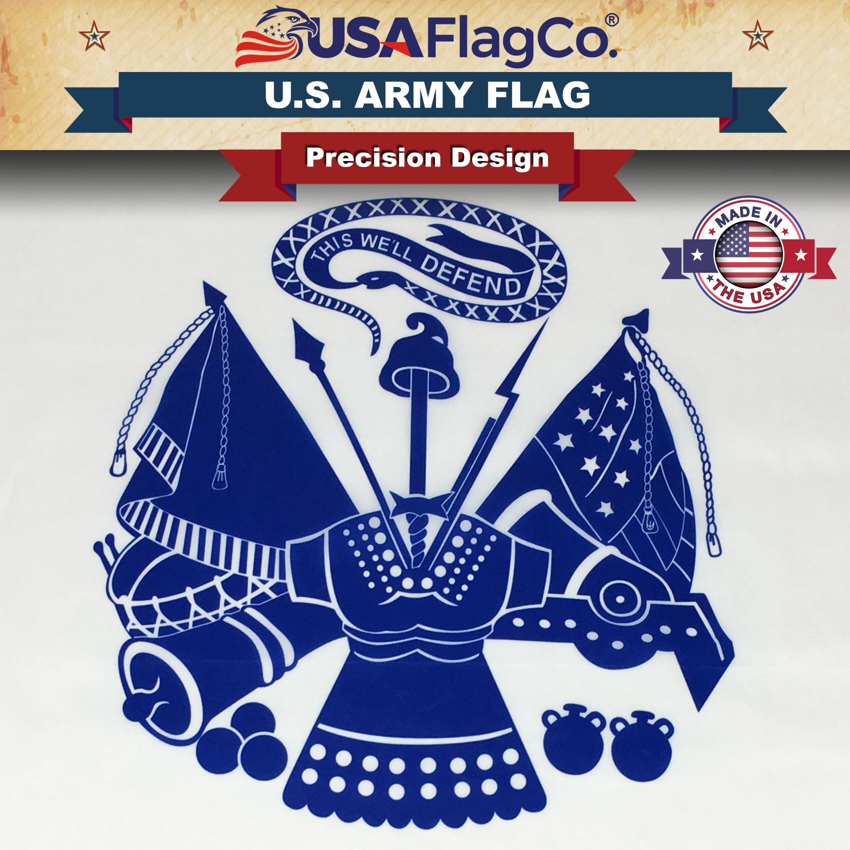 USA Flag Co. US Army Flag 100% American Made: The Best 3x5 Outdoor Military Flag, Made in the United States of America - Image 5